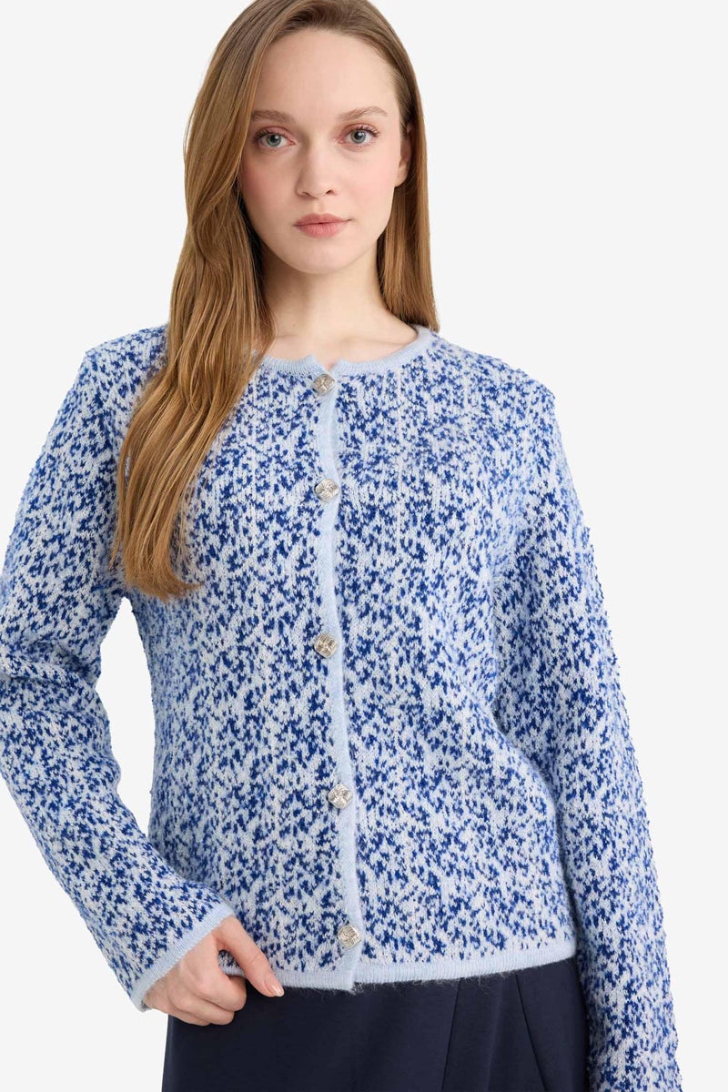 ديفاكتو كارديجان تريكو قصة عادية بياقة مستديرة - Image 3